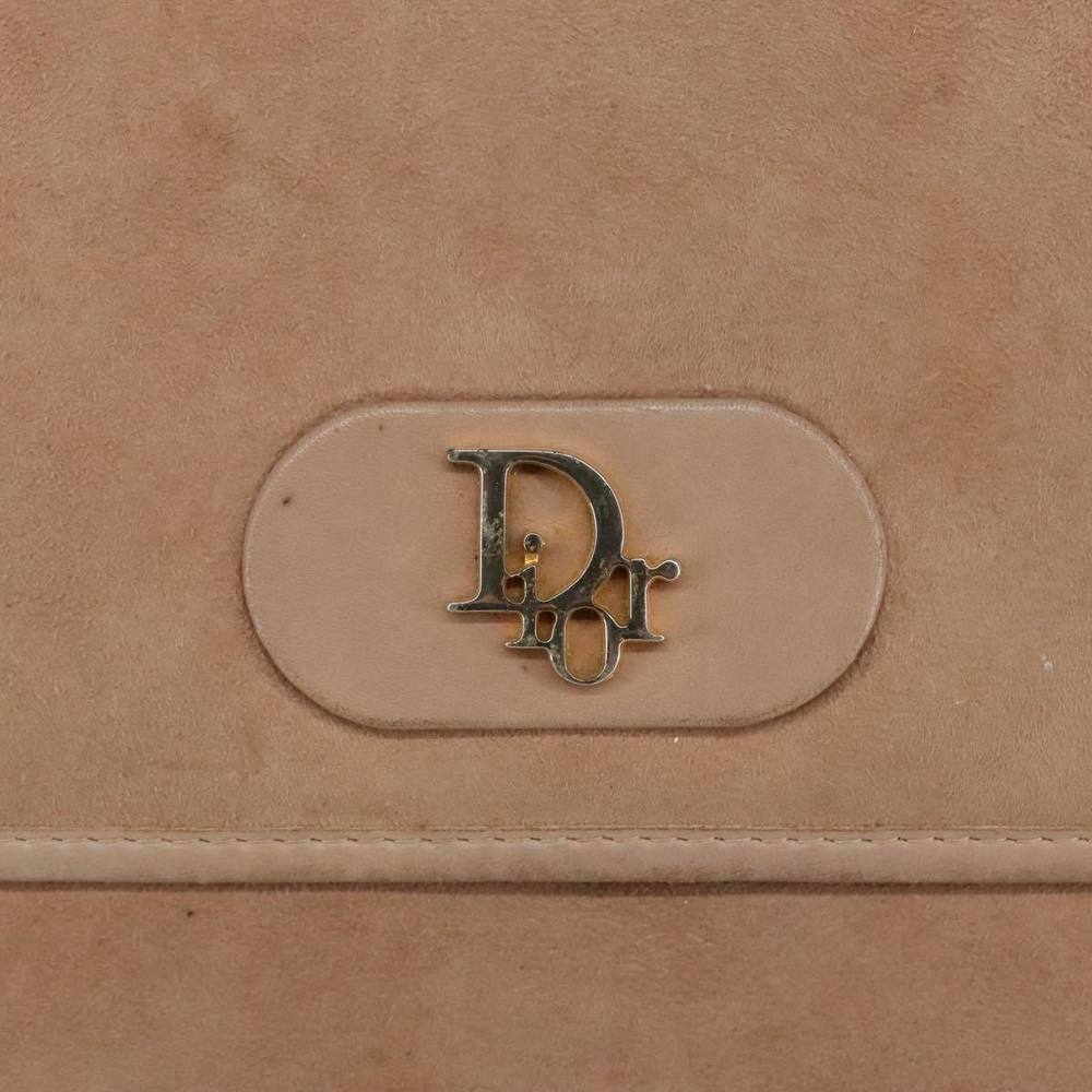 Christian Dior Shoulder Bag Suede Beige Gold Auth 101182 - Picture 14 of 16